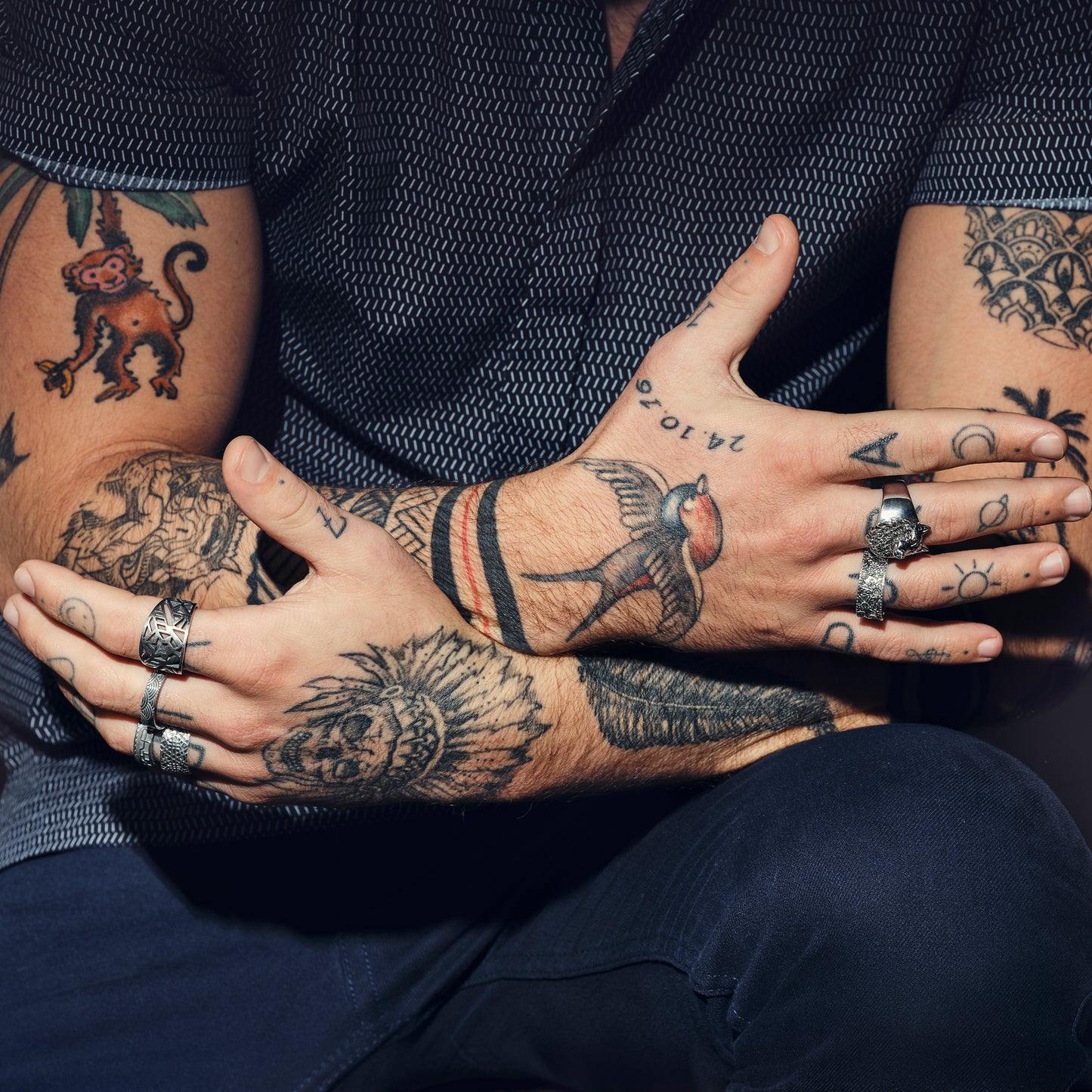 cai Ring 925/- Sterling Silber oxidiert ohne Stein