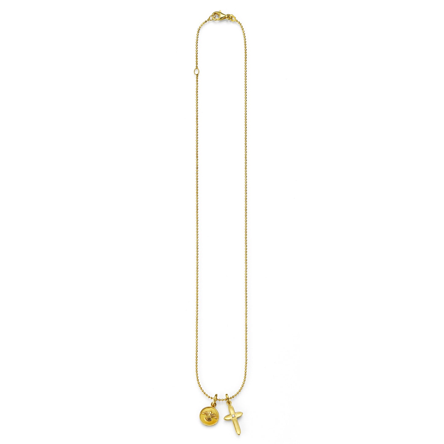 cai Anhänger mit Kette Kugelkette 925/- Sterling Silber vergoldet 45,0cm Zirkonia