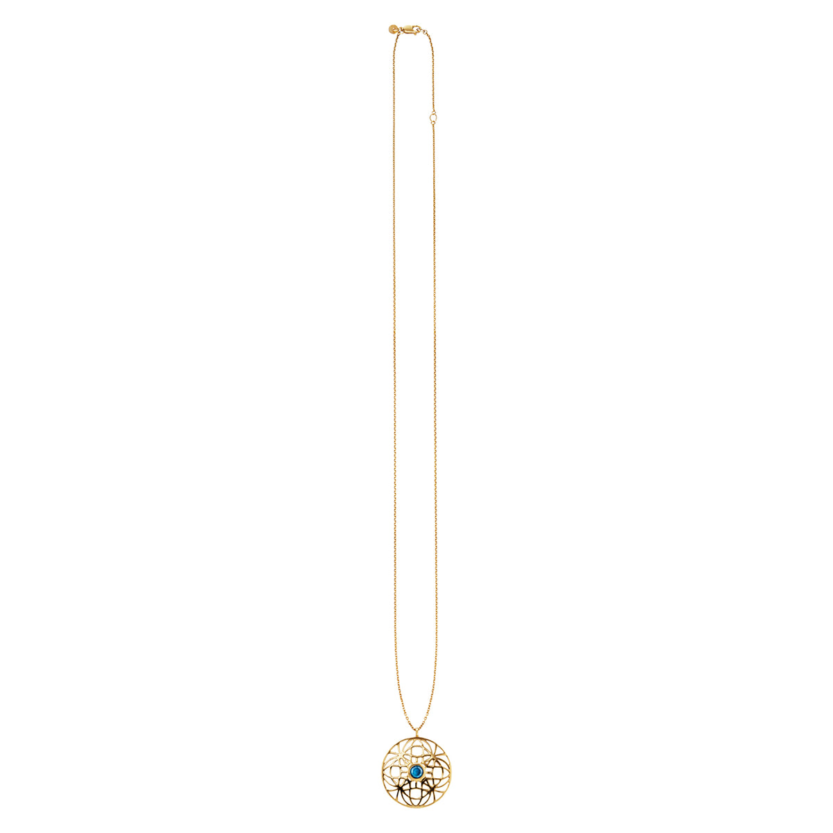 cai Anhänger mit Kette Ankerkette 925/- Sterling Silber vergoldet 70,0cm Blautopas 1,010ct