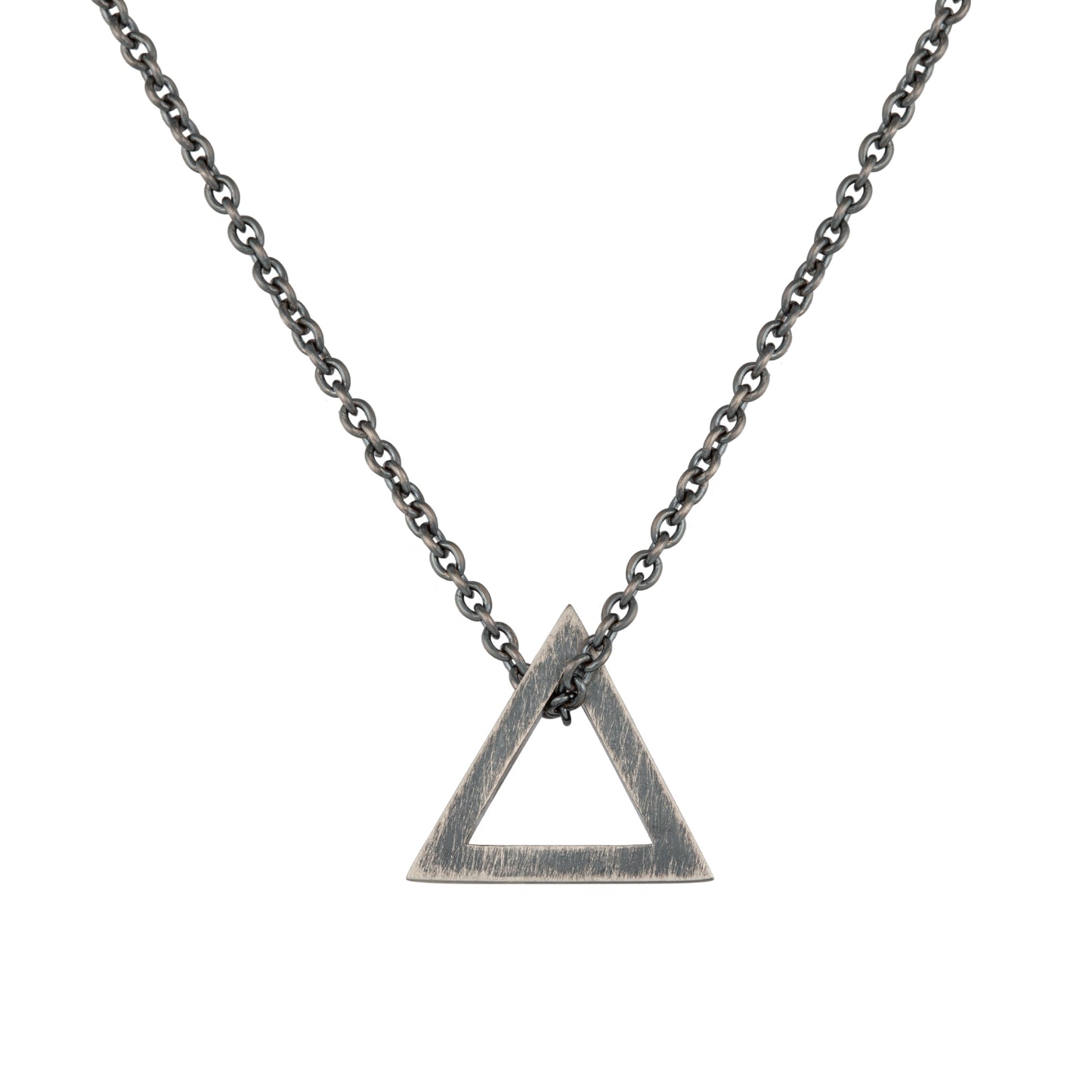 cai Anhänger mit Kette Ankerkette 925/- Sterling Silber oxidiert 60cm ohne