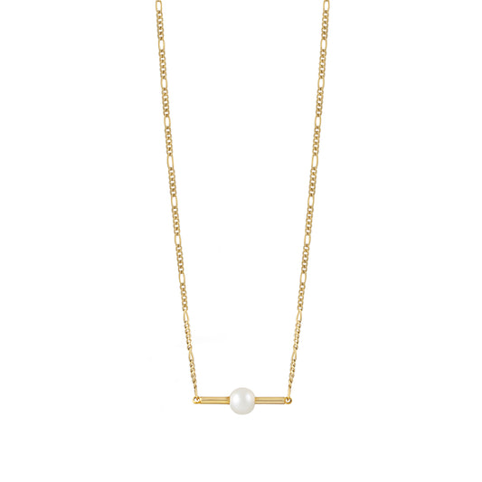 cai Collier Figarokette 925/- Sterling Silber vergoldet 45,0cm Süßwasserzuchtperle