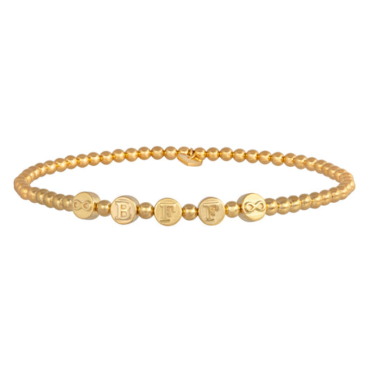 cai love Stretch-Armband Phantasiekette 925/- Sterling Silber vergoldet 16cm
