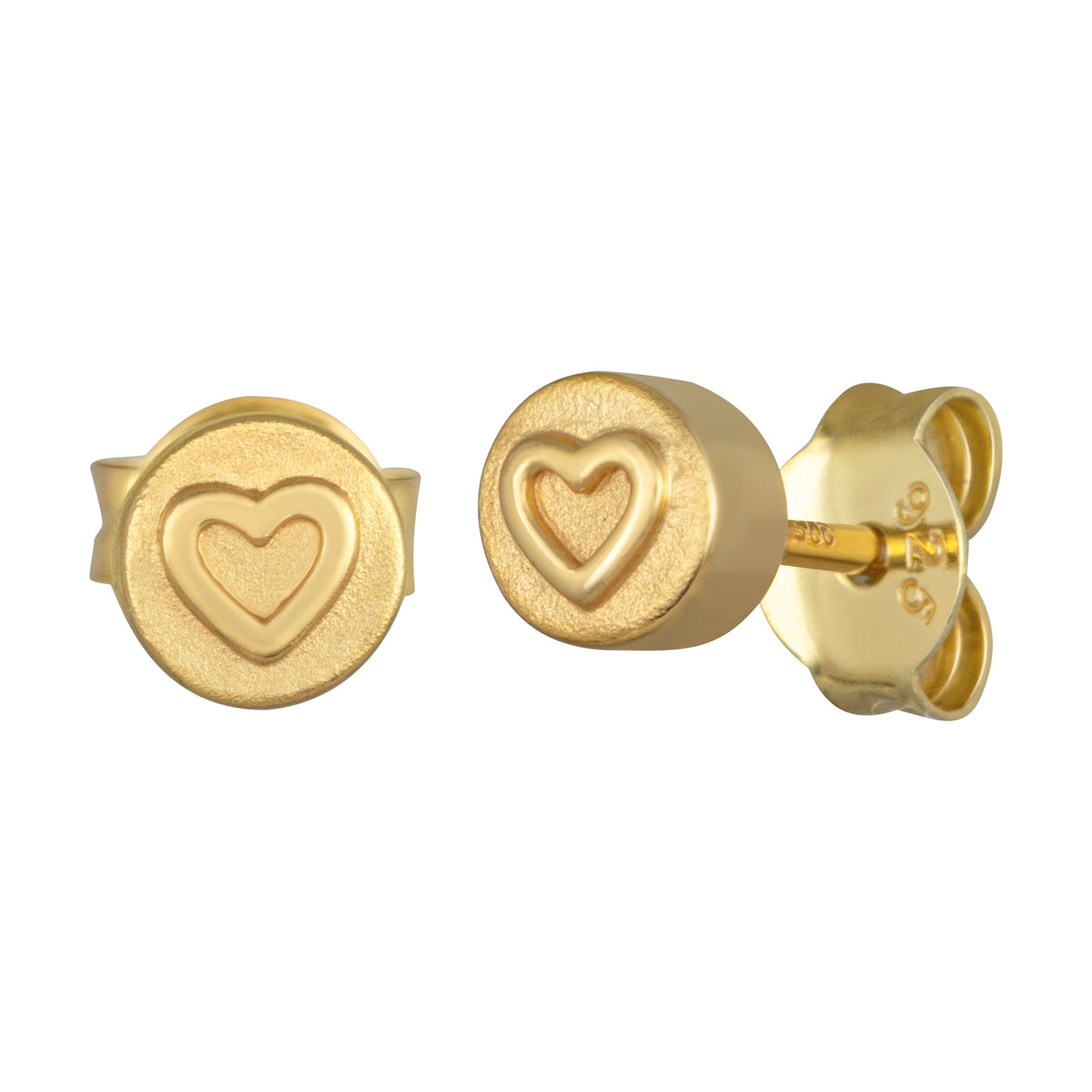 cai love Ohrstecker 925/- Sterling Silber vergoldet 0,5cm ohne
