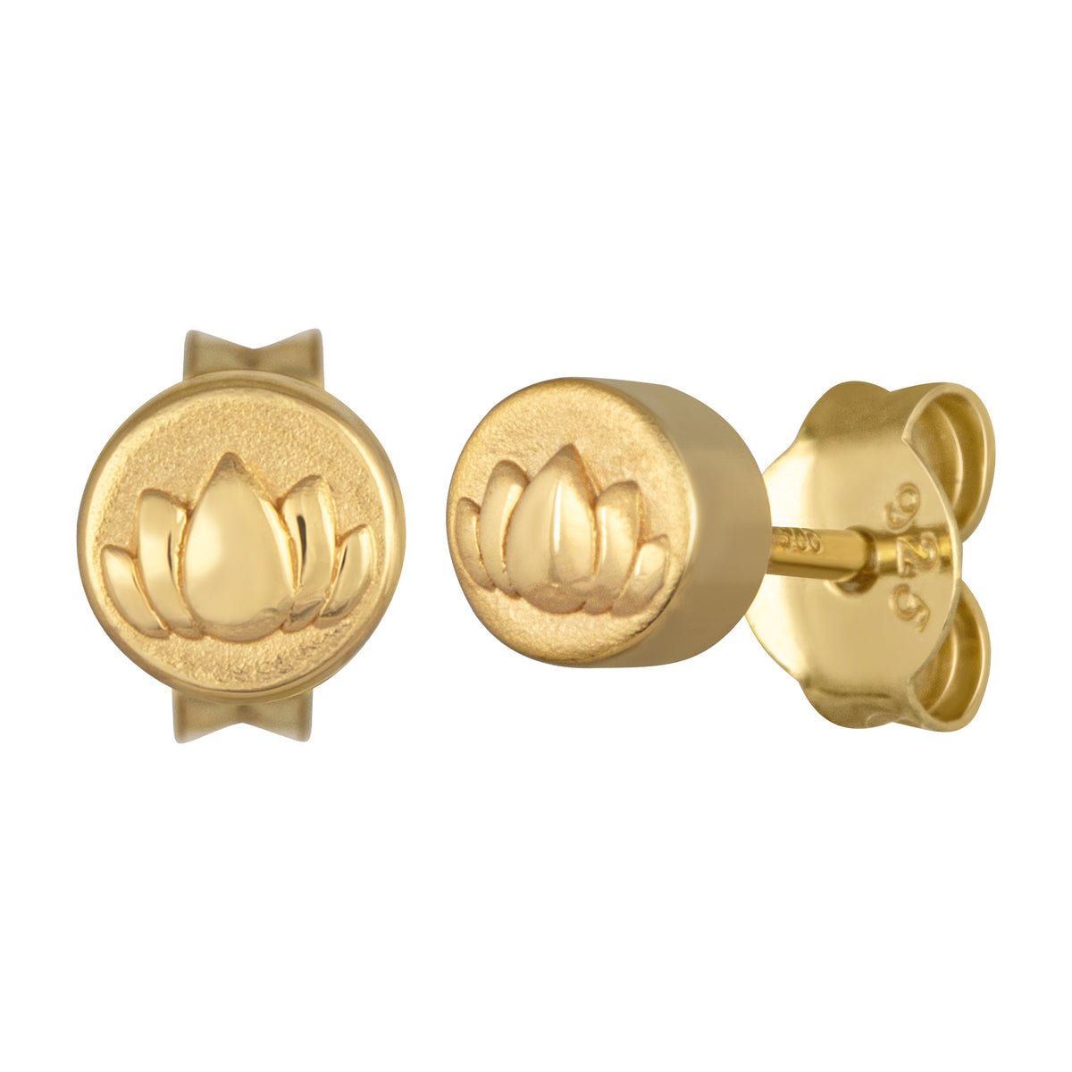 cai love Ohrstecker 925/- Sterling Silber vergoldet 0,5cm ohne