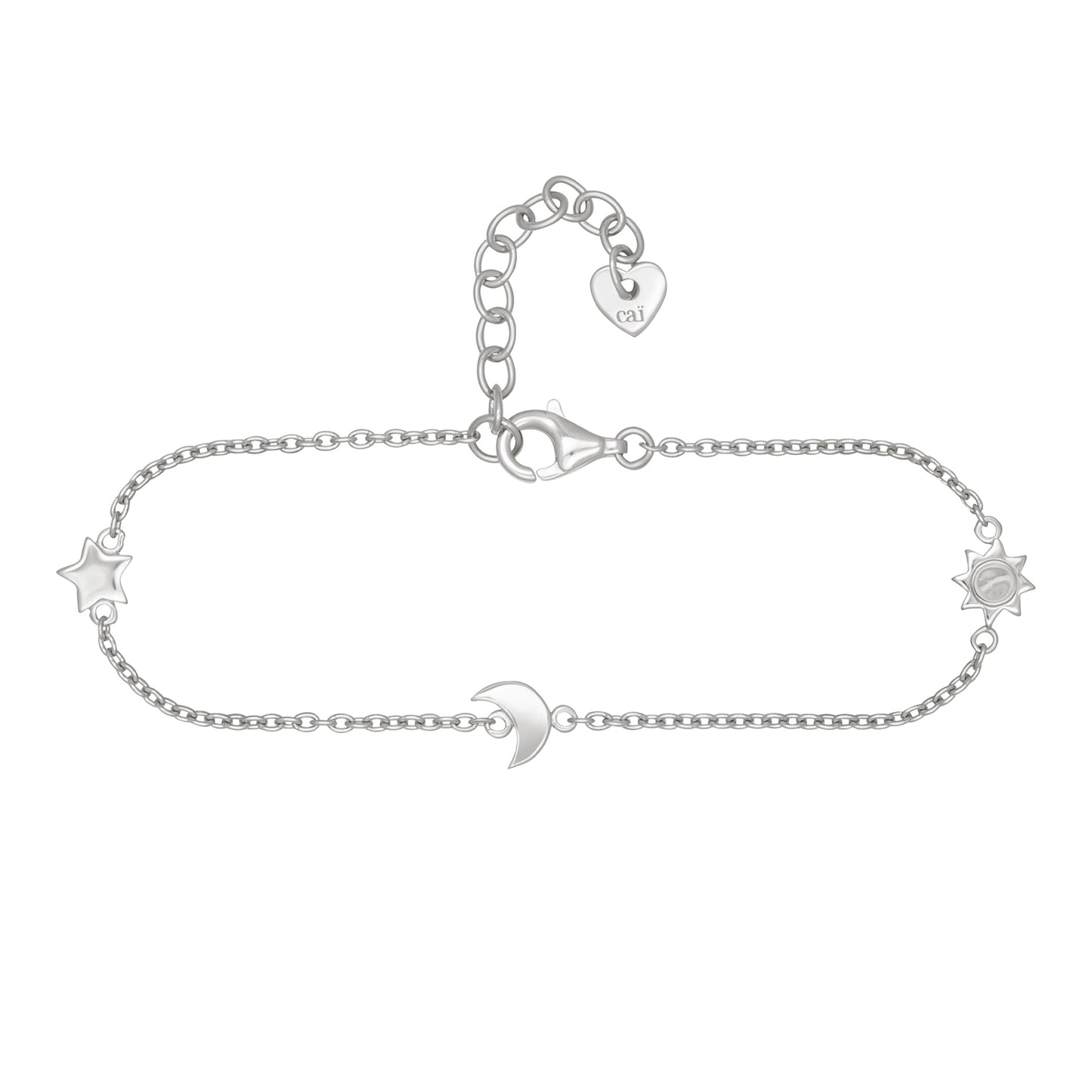 cai Armband Ankerkette 925/- Sterling Silber rhodiniert 20,0cm