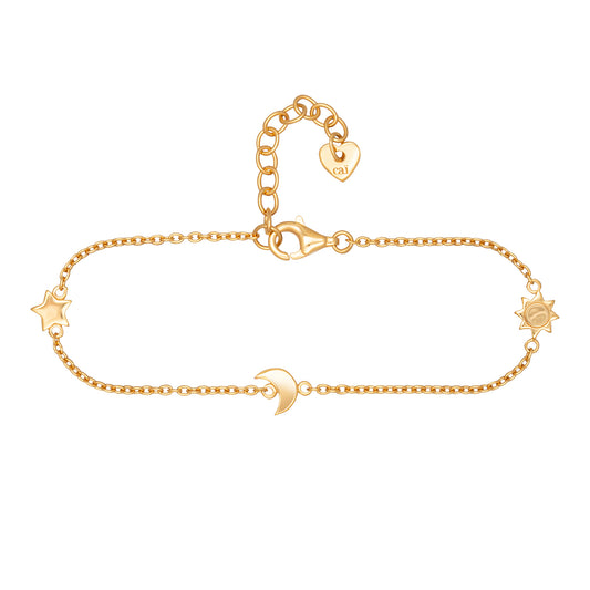 cai Armband Ankerkette 925/- Sterling Silber vergoldet 20,0cm