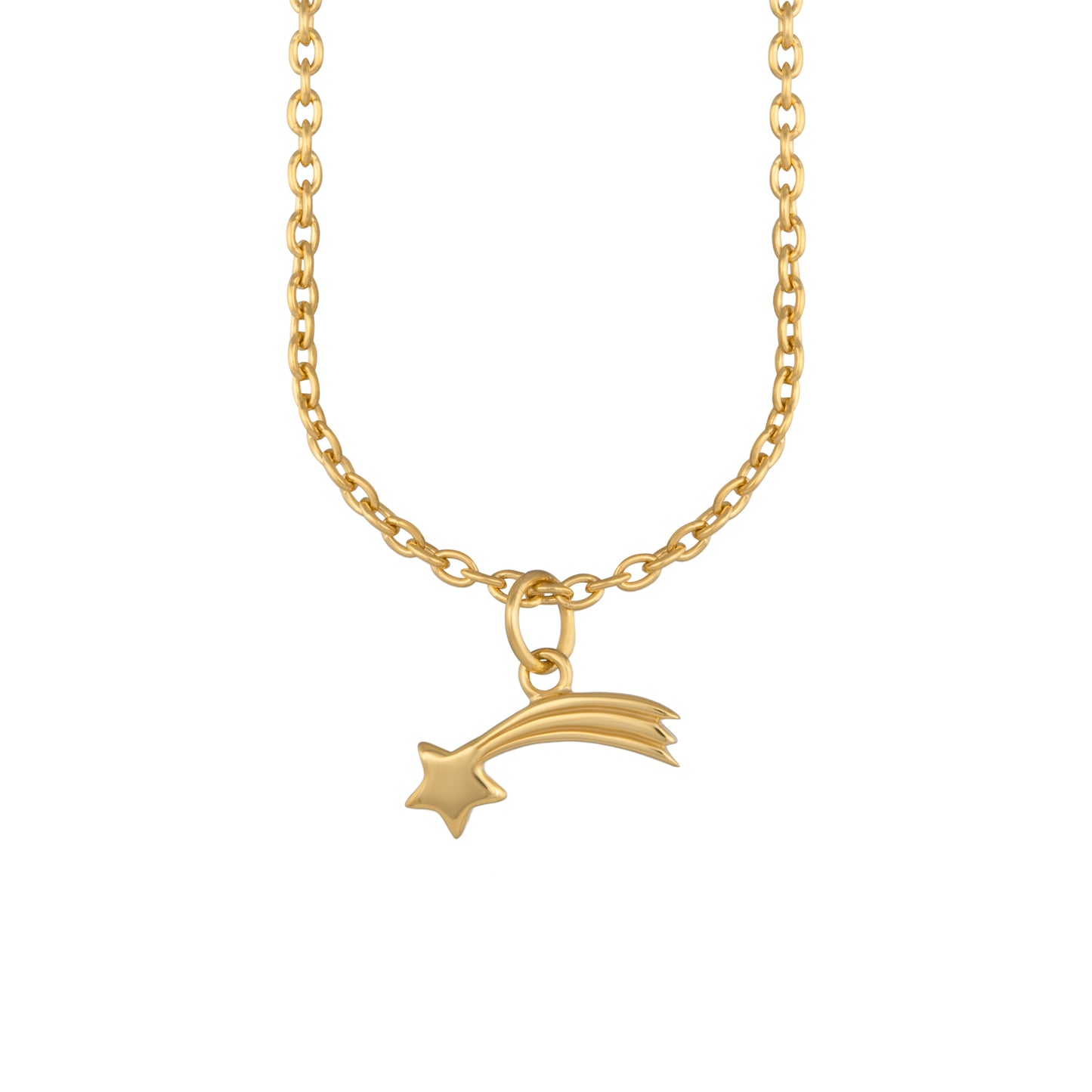 cai Anhänger mit Kette Ankerkette 925/- Sterling Silber vergoldet 44,0cm ohne