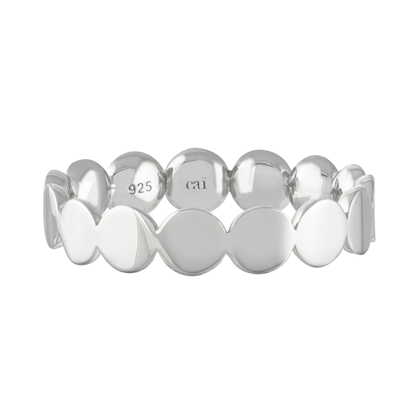 cai Ring 925/- Sterling Silber rhodiniert ohne Stein