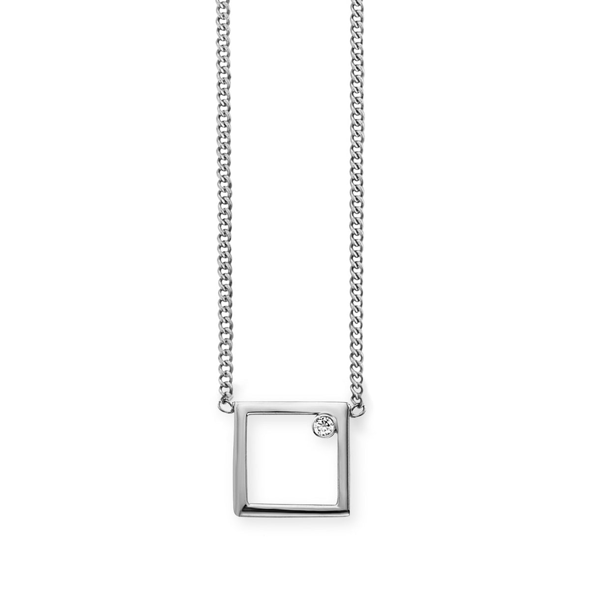 cai Collier Panzerkette 925/- Sterling Silber rhodiniert 43,0cm Zirkonia