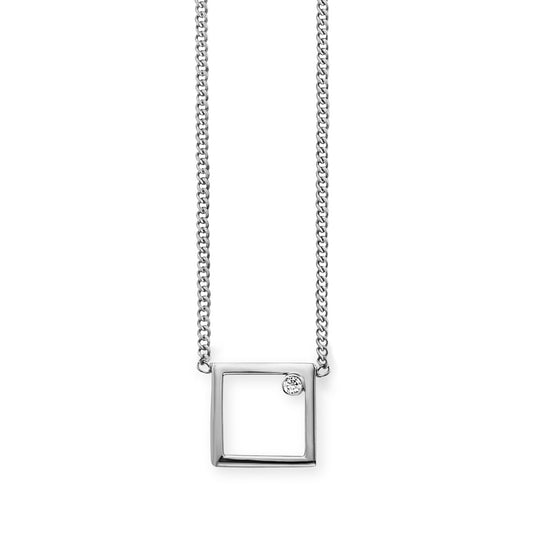 cai Collier Panzerkette 925/- Sterling Silber rhodiniert 43,0cm Zirkonia