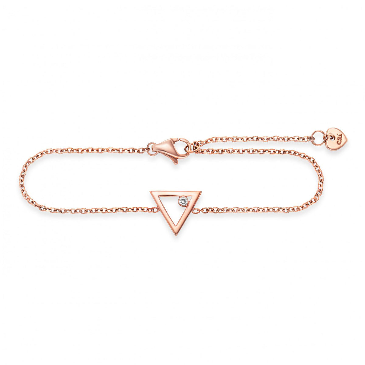 cai Armband Flachpanzerkette 925/- Sterling Silber rotvergoldet 19,0cm Zirkonia