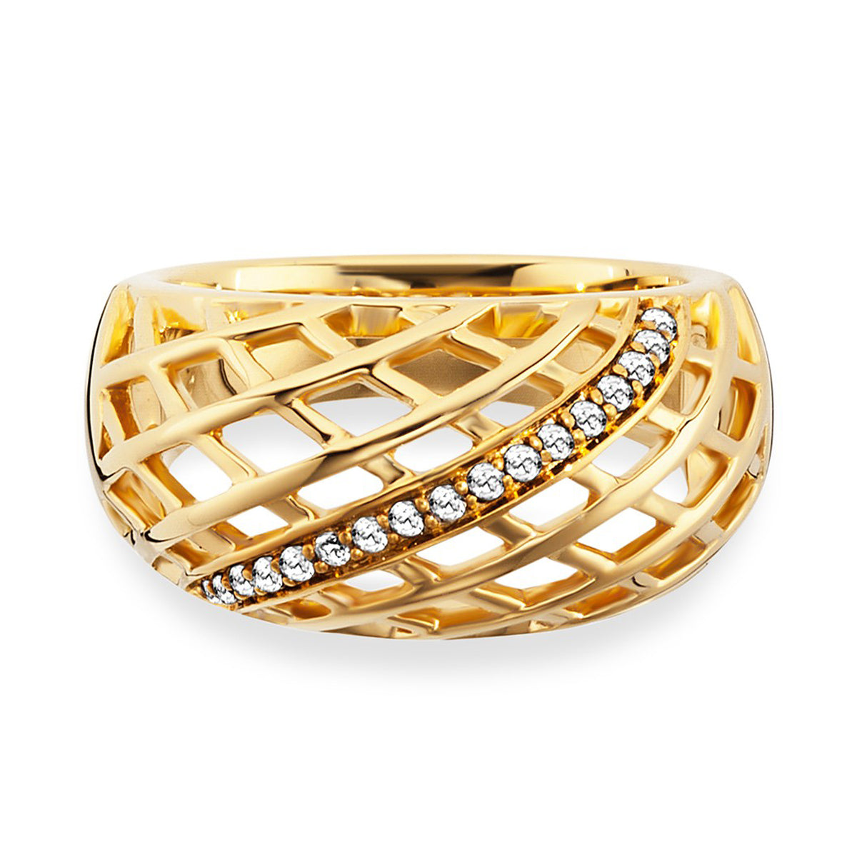 cai Ring 925/- Sterling Silber vergoldet Topas 0,17ct.