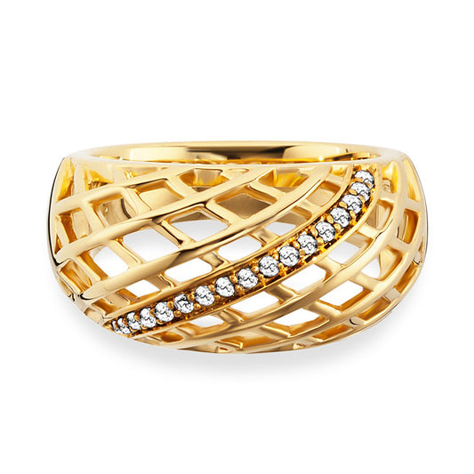 cai Ring 925/- Sterling Silber vergoldet Topas 0,17ct.