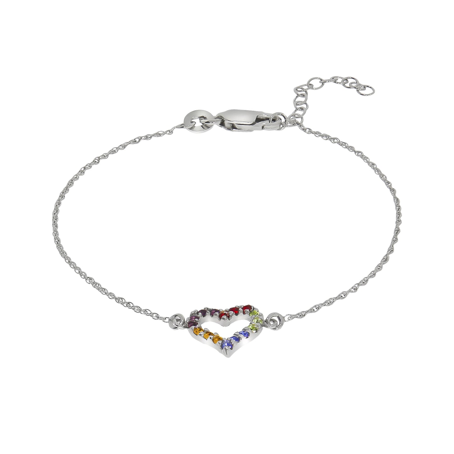 Armband keine / nicht relevant 925/- Sterling Silber rhodiniert 19,0cm Kristall