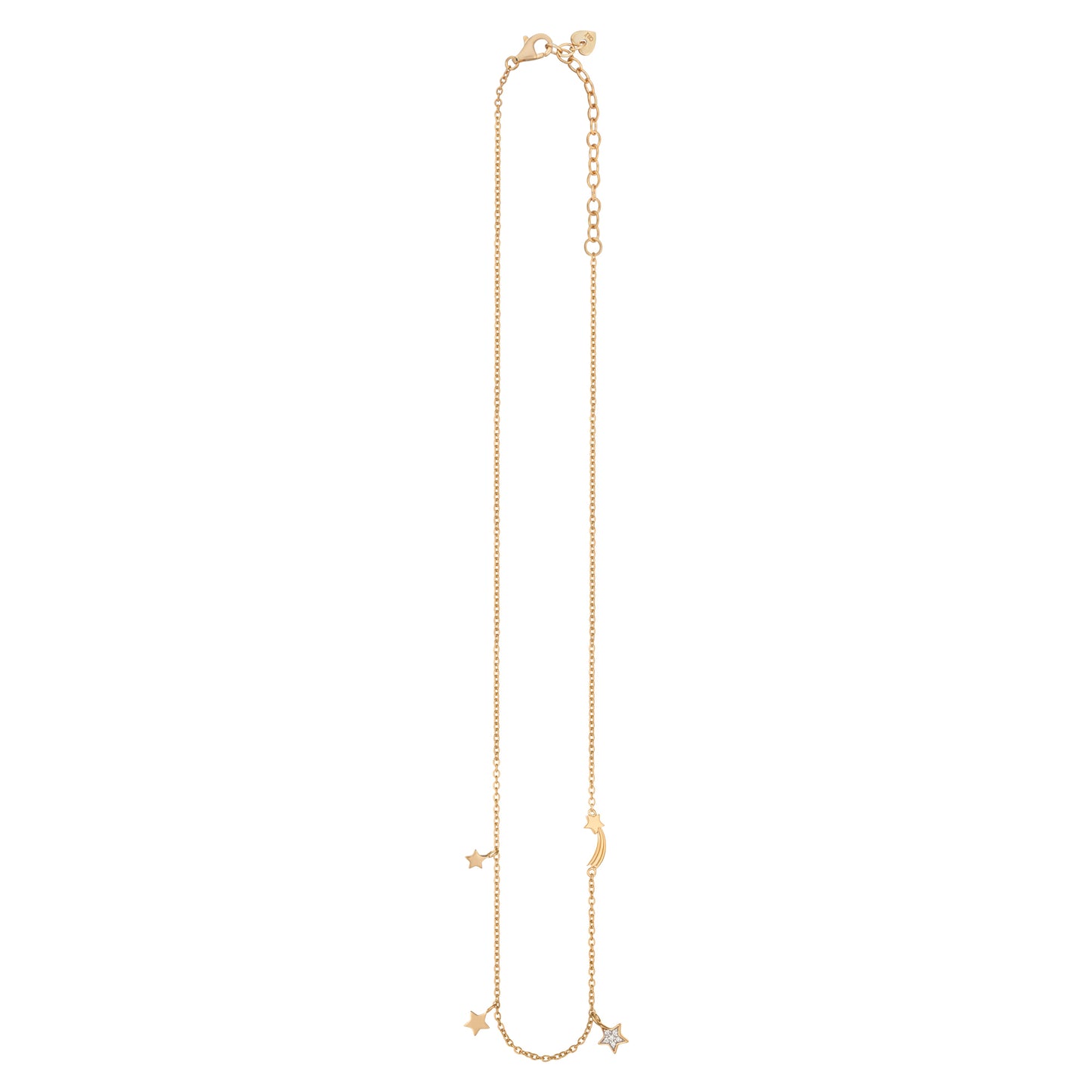 cai Anhänger mit Kette Ankerkette 925/- Sterling Silber vergoldet 44,0cm Zirkonia