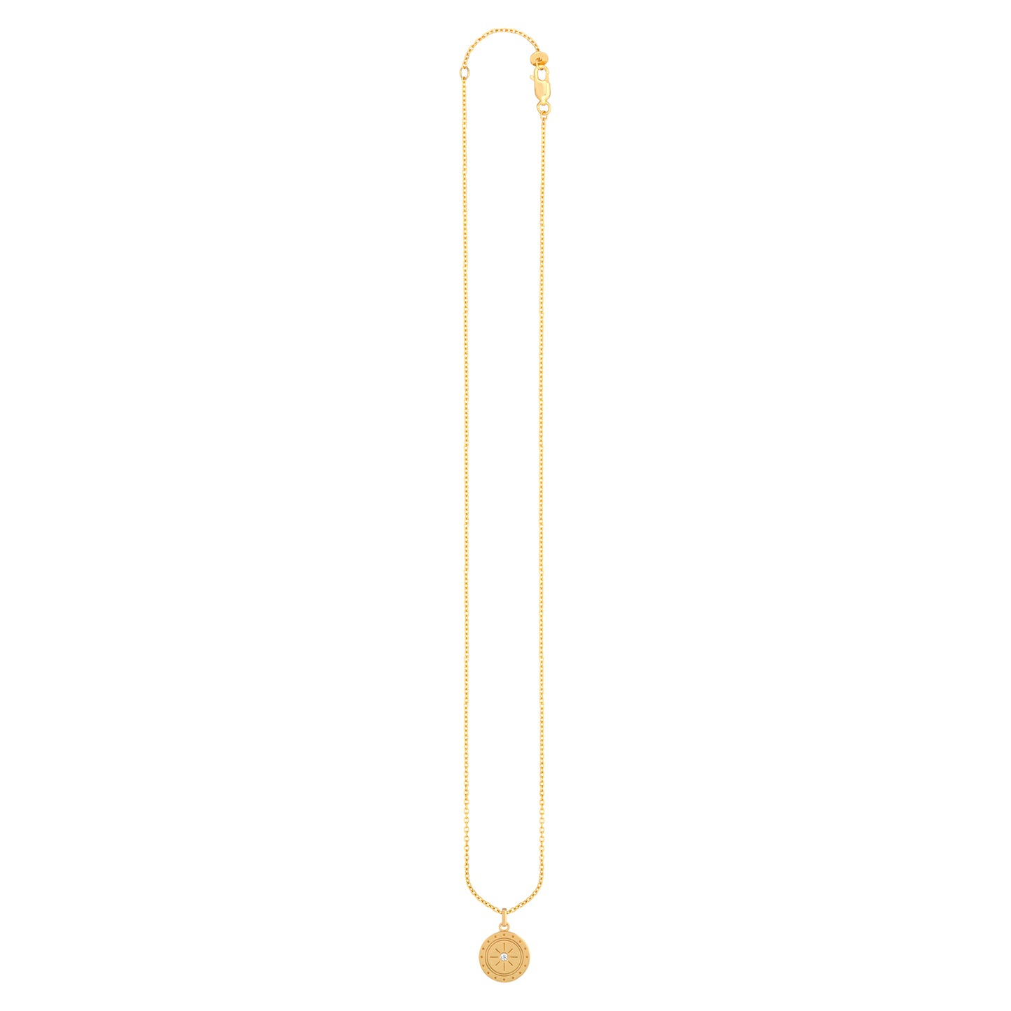cai Anhänger mit Kette Ankerkette 925/- Sterling Silber vergoldet 45,0cm Weißtopas