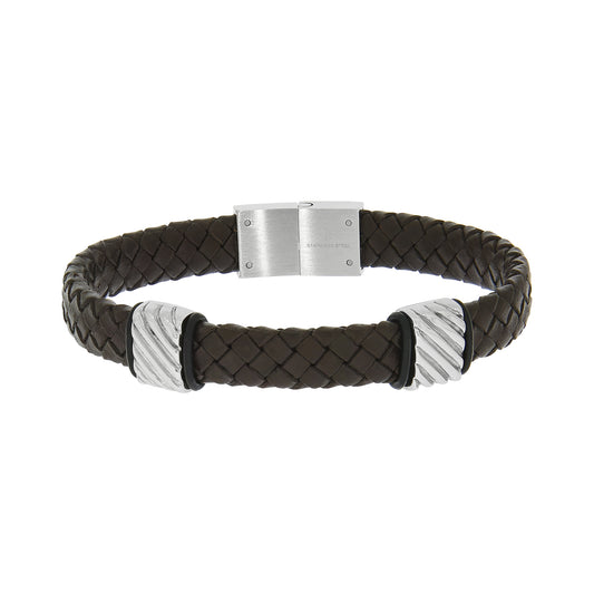 Armband Lederband Edelstahl 21,5cm
