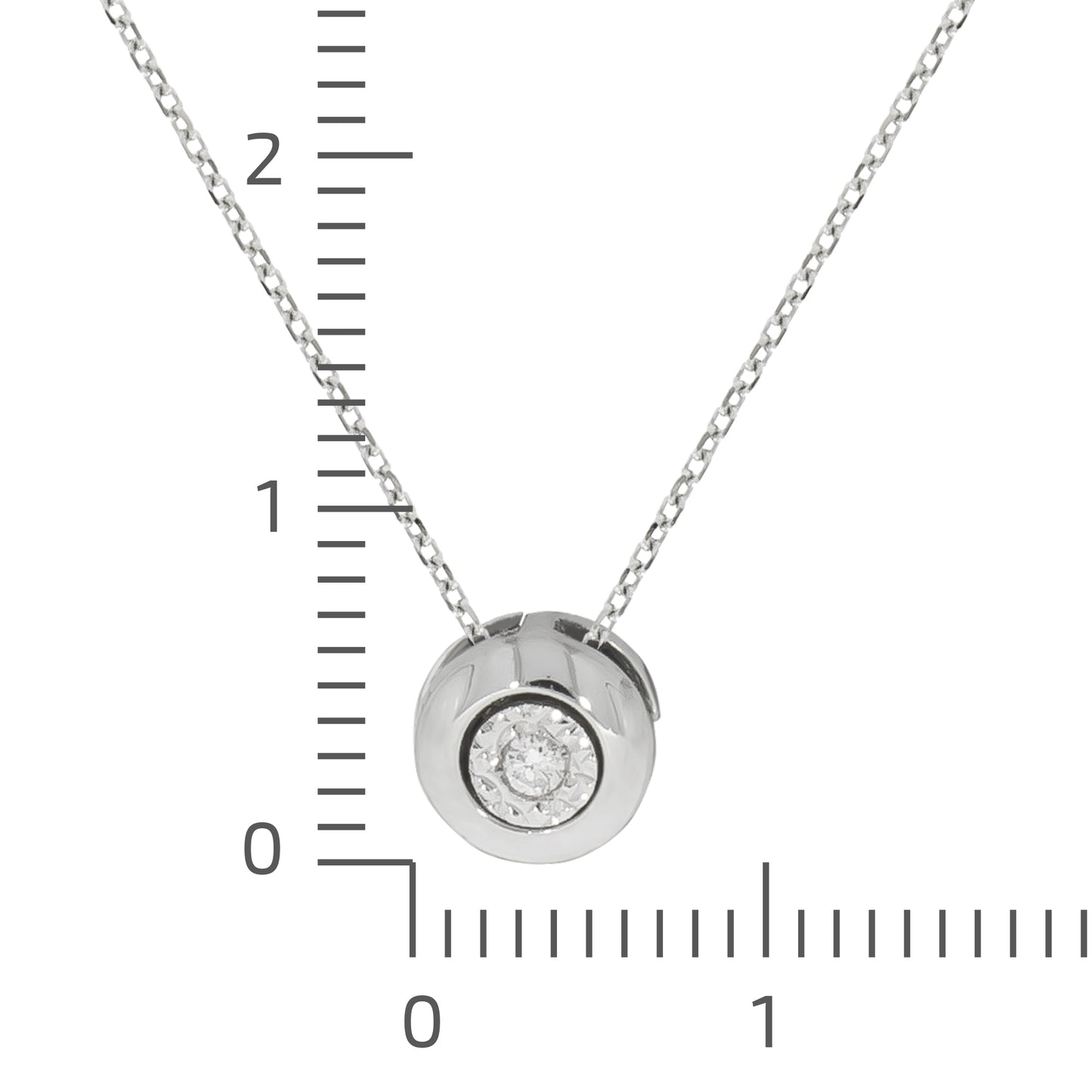 Halskette Ankerkette 375/- Gold rhodiniert 45,0cm Brillant 0,02ct.