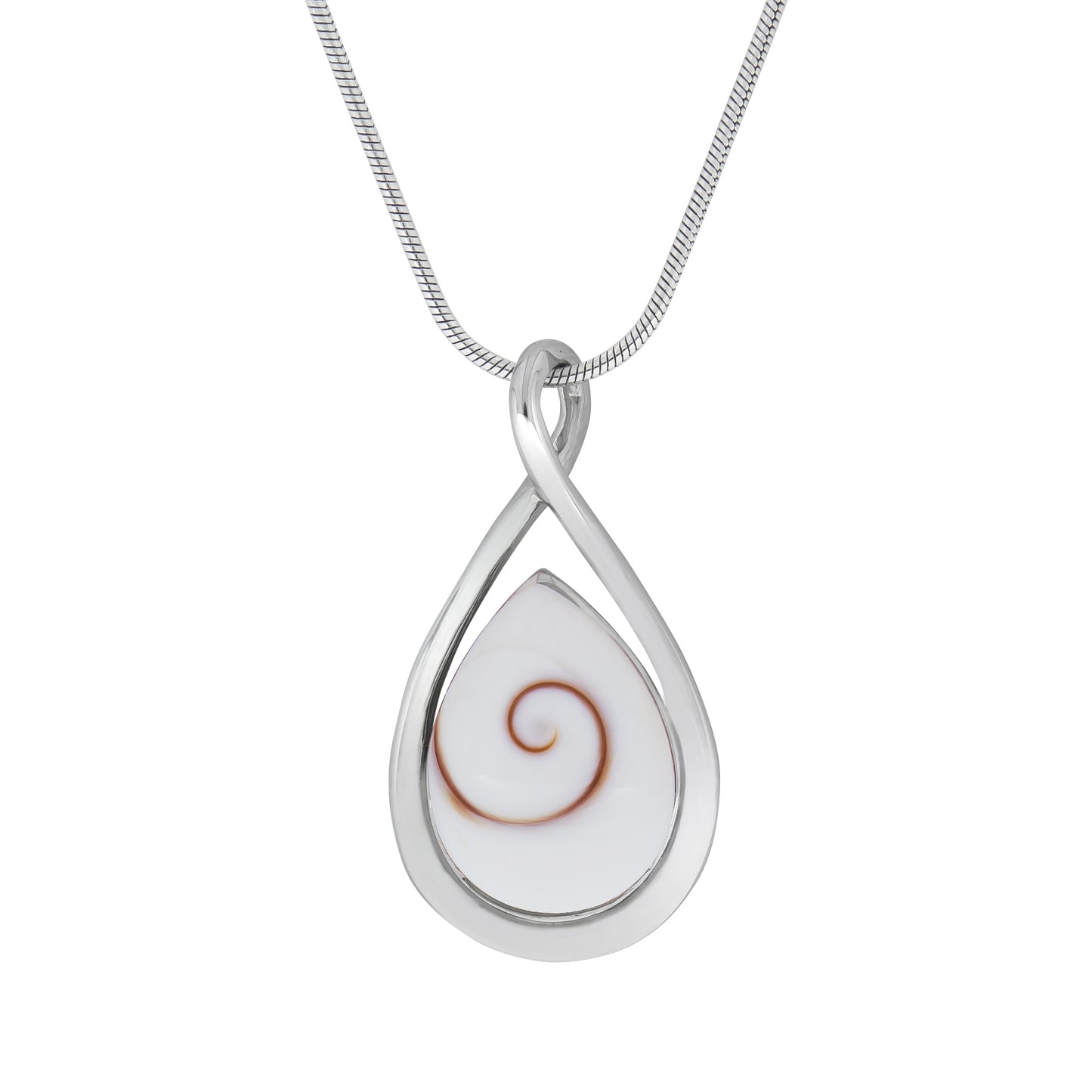 Halskette Schlangenkette 925/- Sterling Silber rhodiniert 47,0cm Muschel
