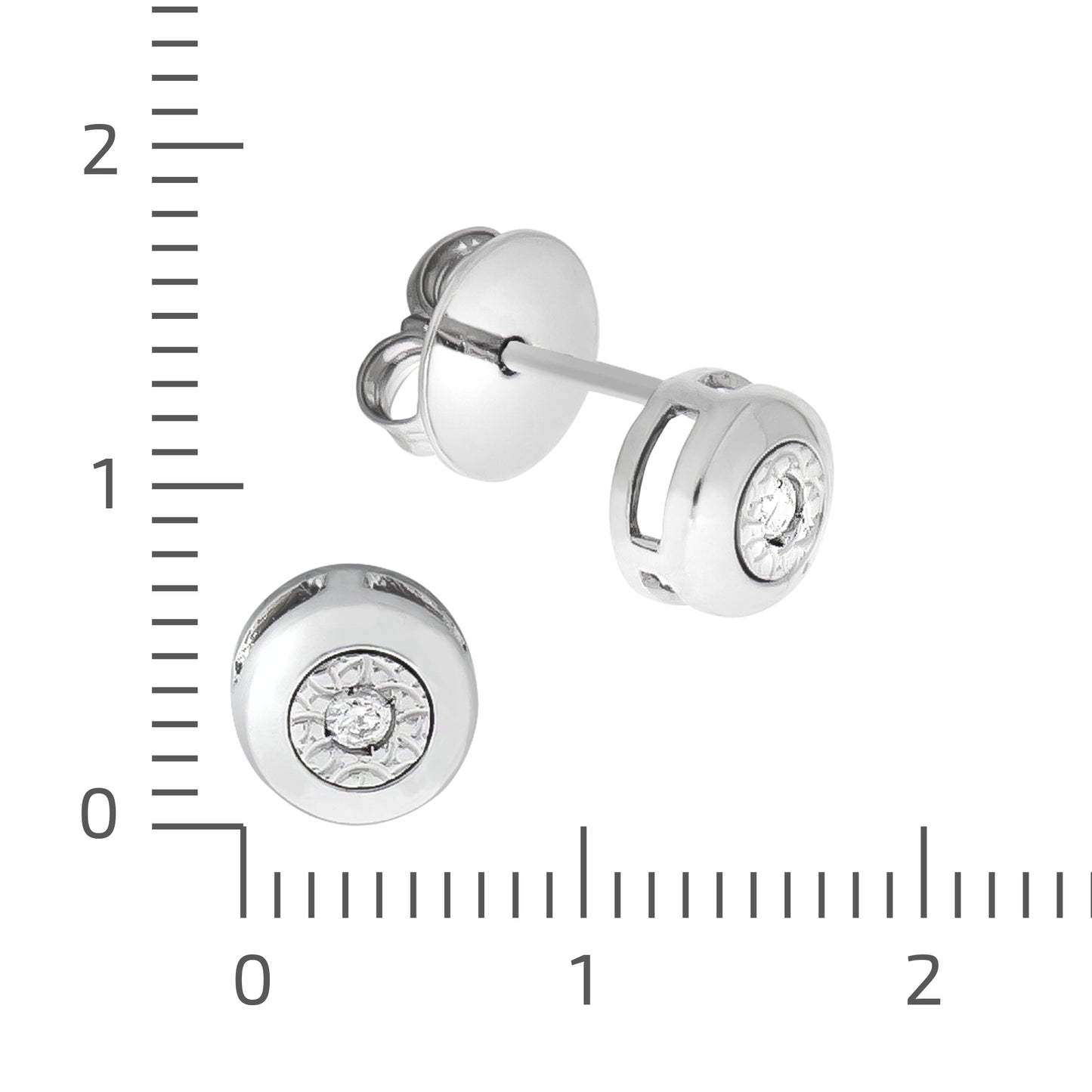 Ohrstecker 375/- Gold rhodiniert 0,7cm Brillant 0,04ct.