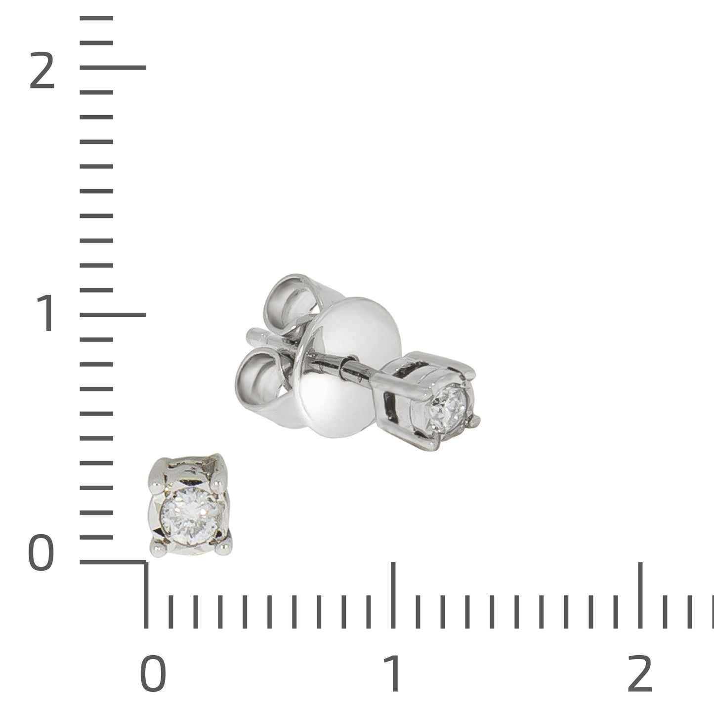 Ohrstecker 585/- Gold rhodiniert 0,3cm Brillant 0,07ct.