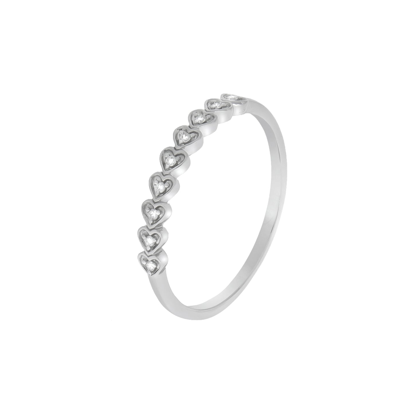 Ring 375/- Gold rhodiniert Brillant 0,04ct.