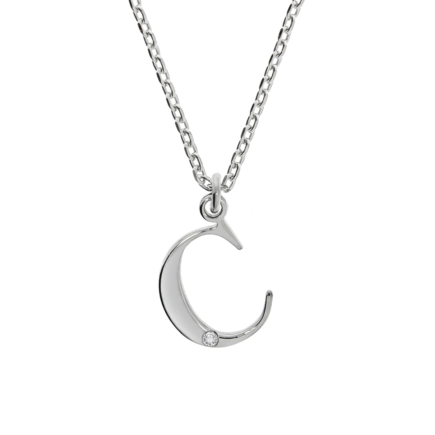 Halskette Flachpanzerkette 925/- Sterling Silber rhodiniert 48,0cm Diamant 0,008ct.