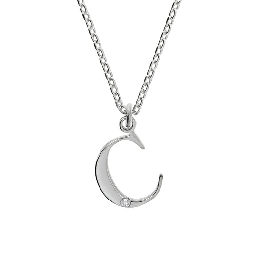 Halskette Flachpanzerkette 925/- Sterling Silber rhodiniert 48,0cm Diamant 0,008ct.