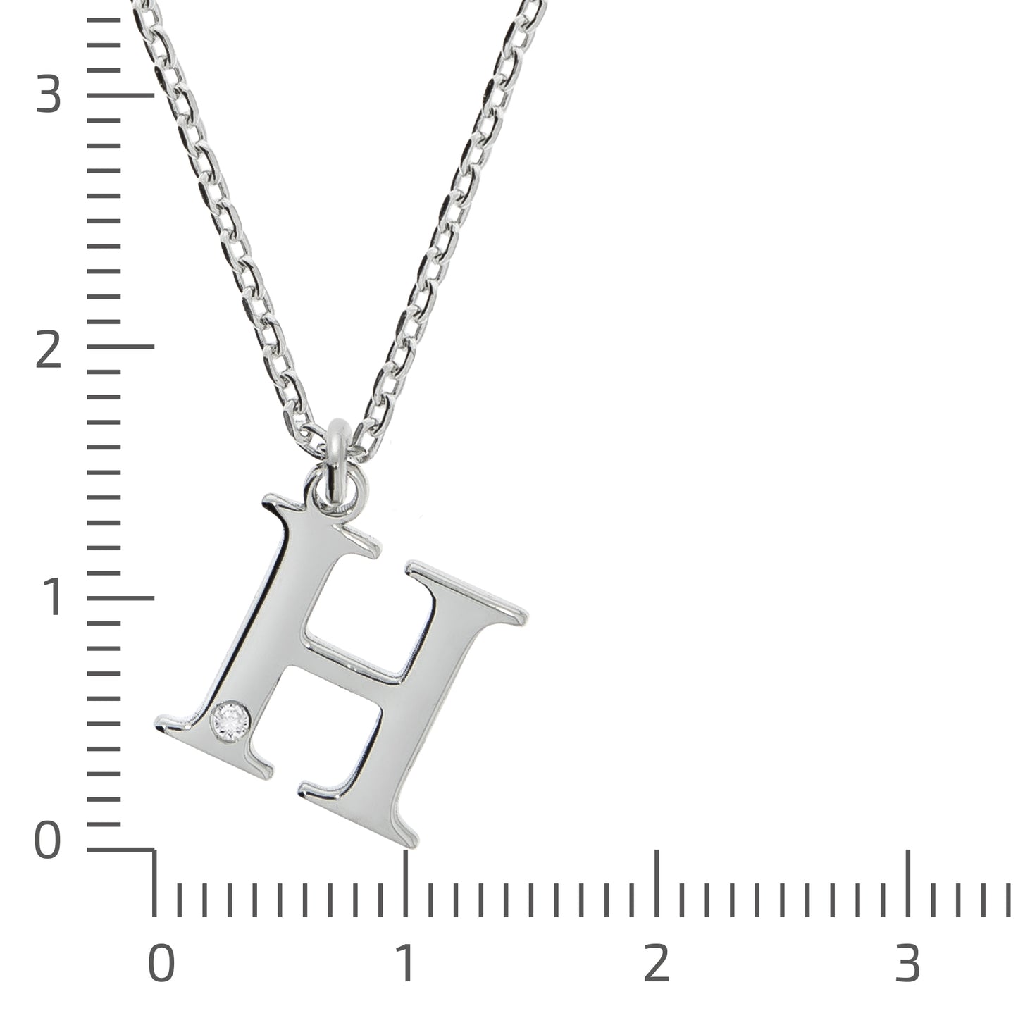 Halskette Flachpanzerkette 925/- Sterling Silber rhodiniert 48,0cm Diamant 0,008ct.