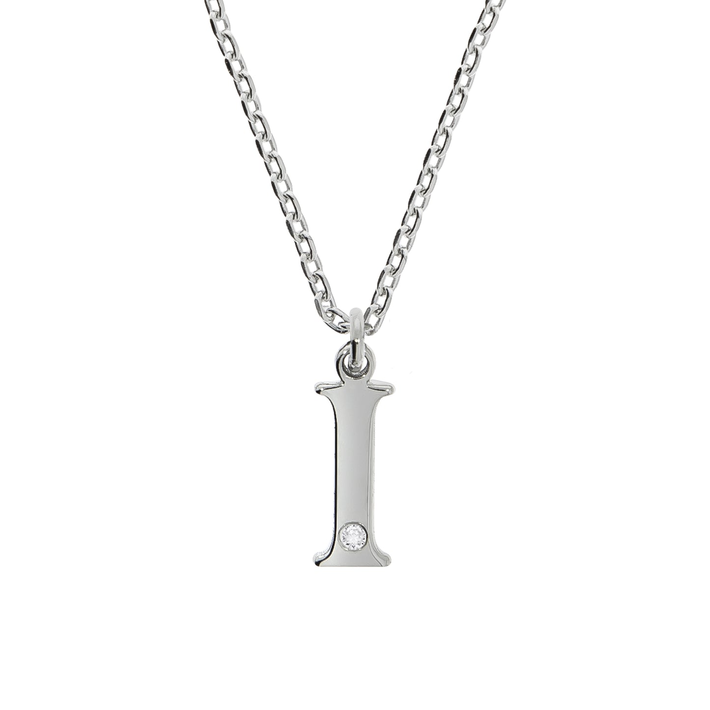 Halskette Flachpanzerkette 925/- Sterling Silber rhodiniert 48,0cm Diamant 0,008ct.