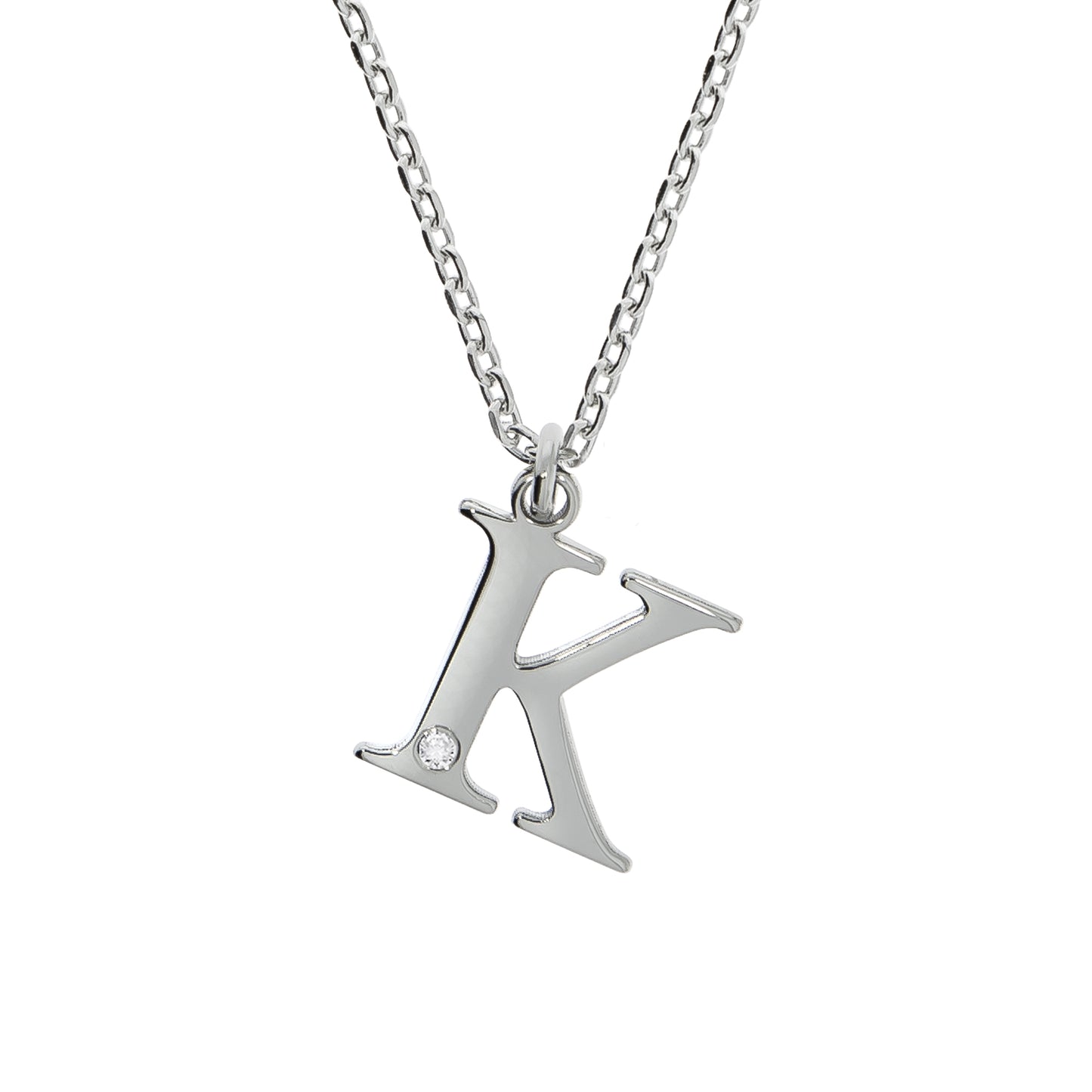 Halskette Flachpanzerkette 925/- Sterling Silber rhodiniert 48,0cm Diamant 0,008ct.