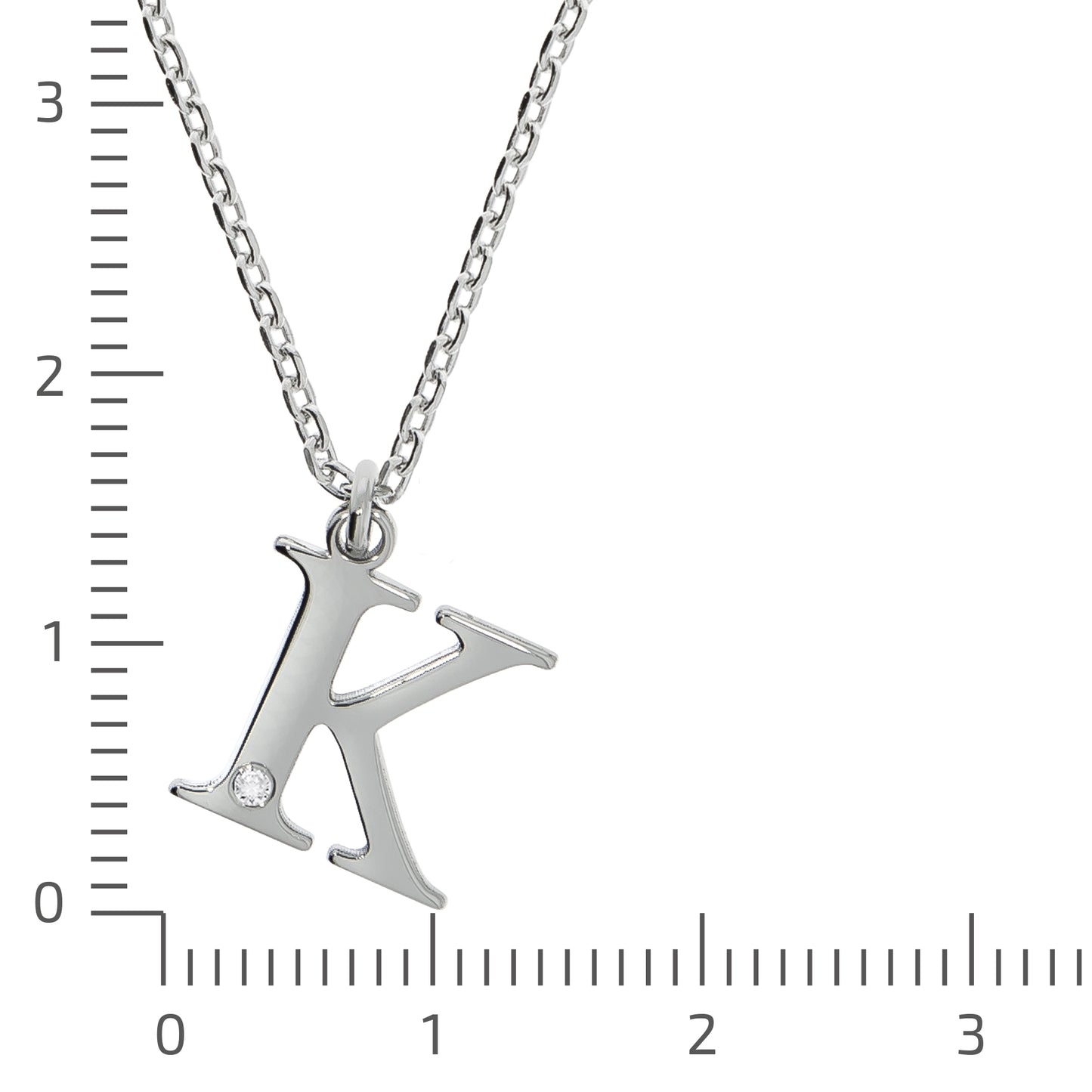 Halskette Flachpanzerkette 925/- Sterling Silber rhodiniert 48,0cm Diamant 0,008ct.