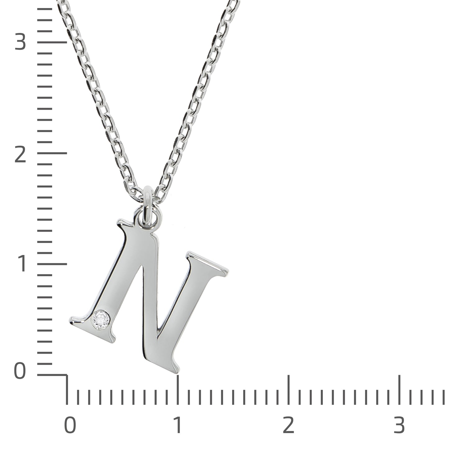 Halskette Flachpanzerkette 925/- Sterling Silber rhodiniert 48,0cm Diamant 0,008ct.