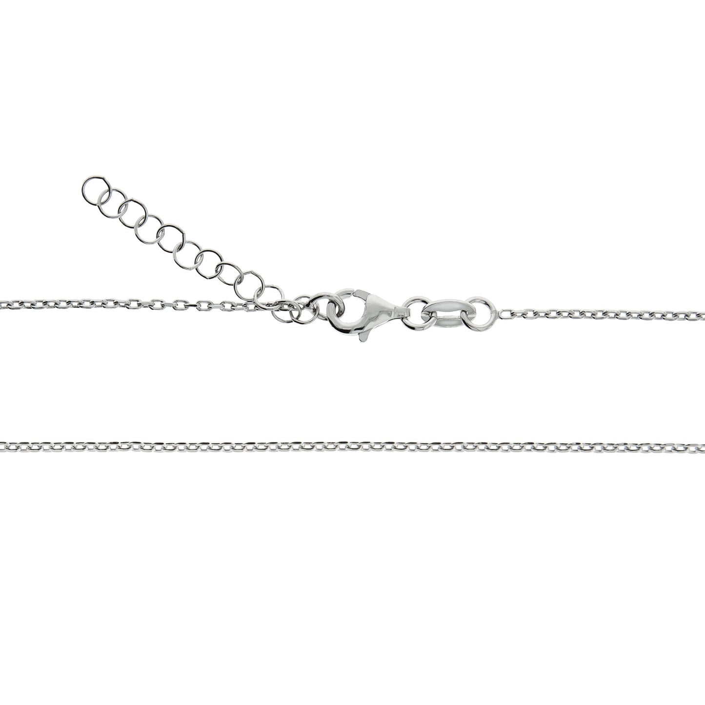 Halskette Flachpanzerkette 925/- Sterling Silber rhodiniert 48,0cm Diamant 0,008ct.