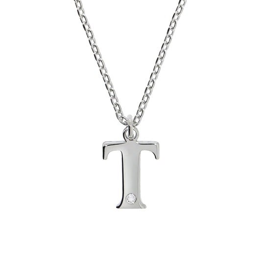 Halskette Flachpanzerkette 925/- Sterling Silber rhodiniert 48,0cm Diamant 0,008ct.