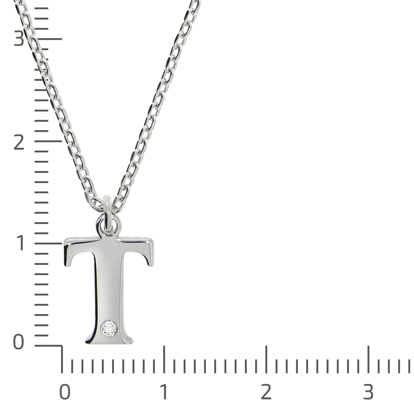 Halskette Flachpanzerkette 925/- Sterling Silber rhodiniert 48,0cm Diamant 0,008ct.