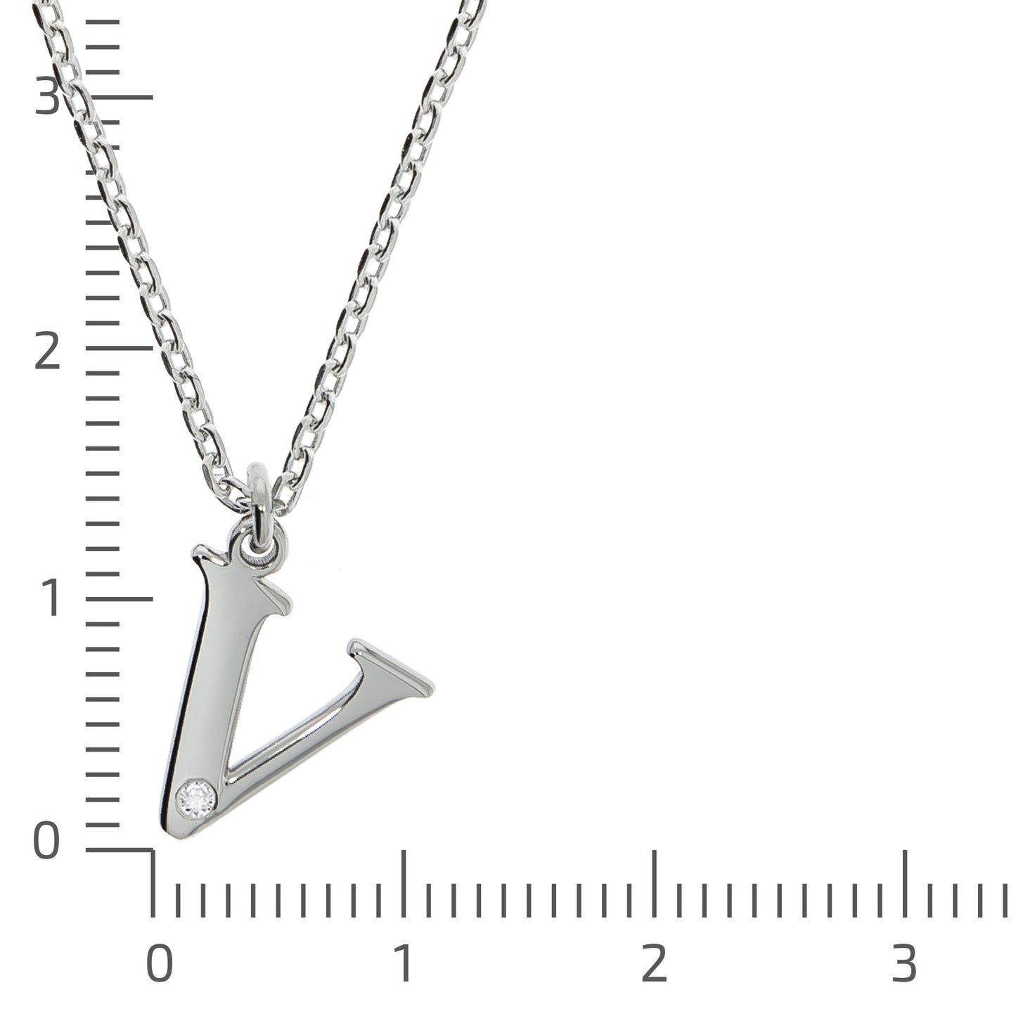 Halskette Flachpanzerkette 925/- Sterling Silber rhodiniert 48,0cm Diamant 0,008ct.