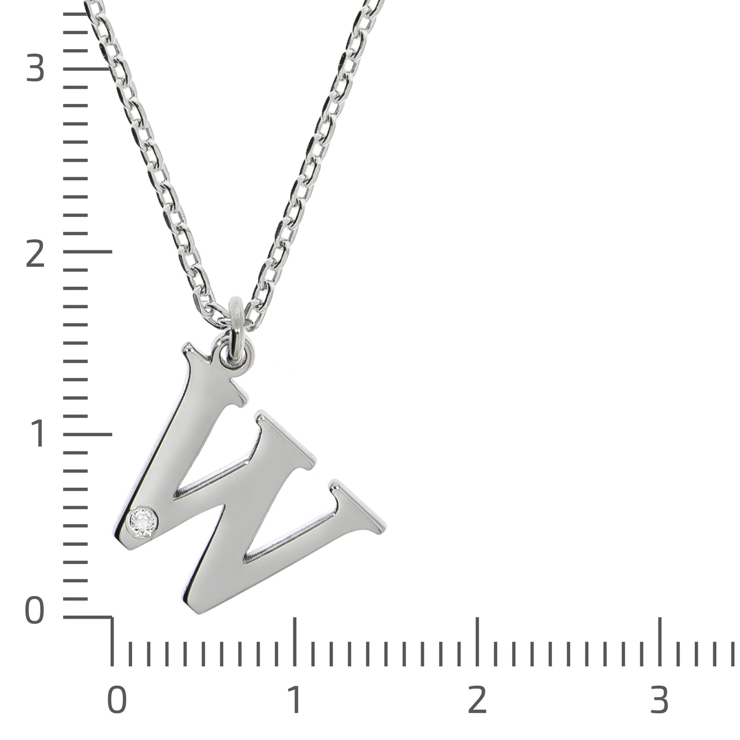 Halskette Flachpanzerkette 925/- Sterling Silber rhodiniert 48,0cm Diamant 0,008ct.