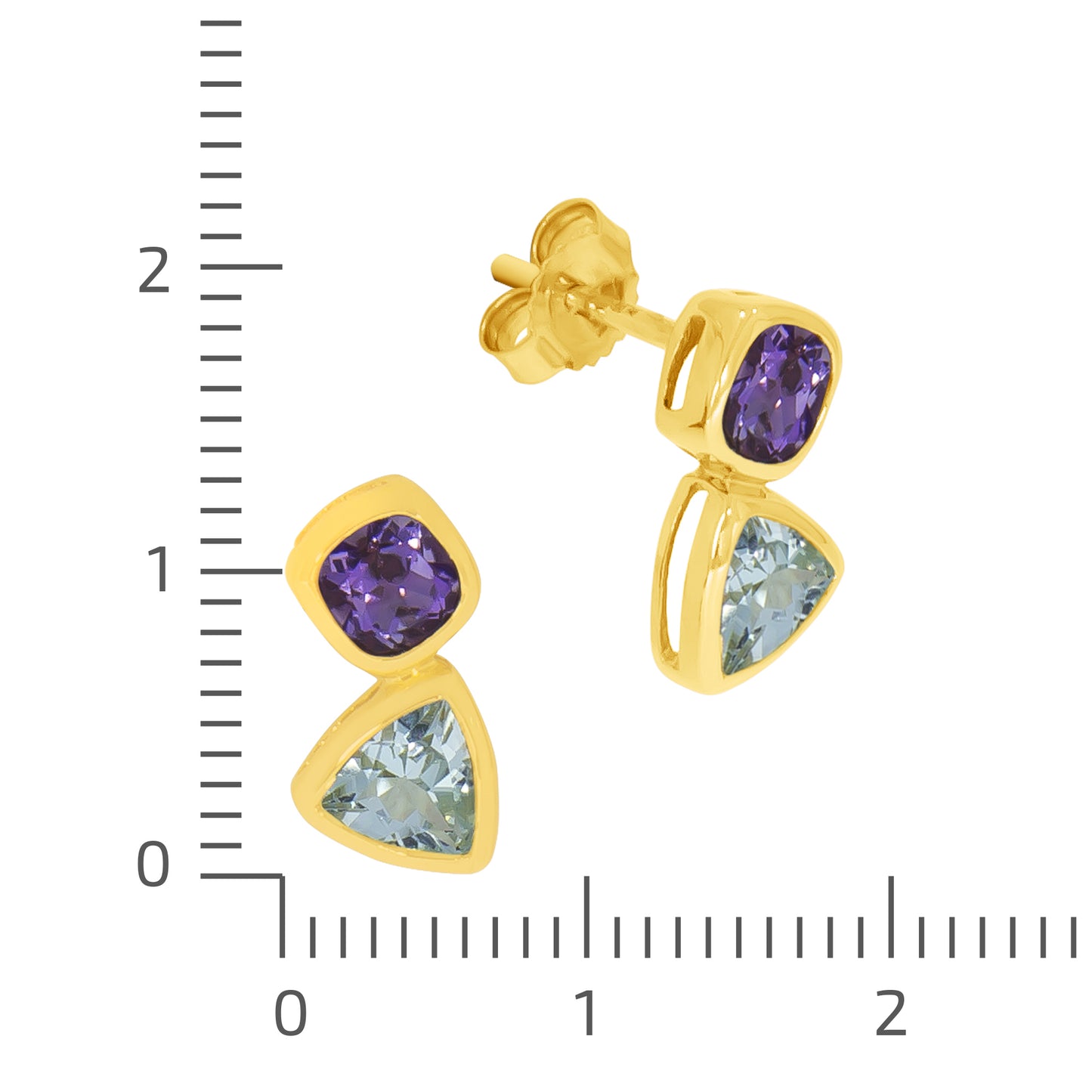 Ohrringe 375/- Gold 1,3cm Blautopas beh.