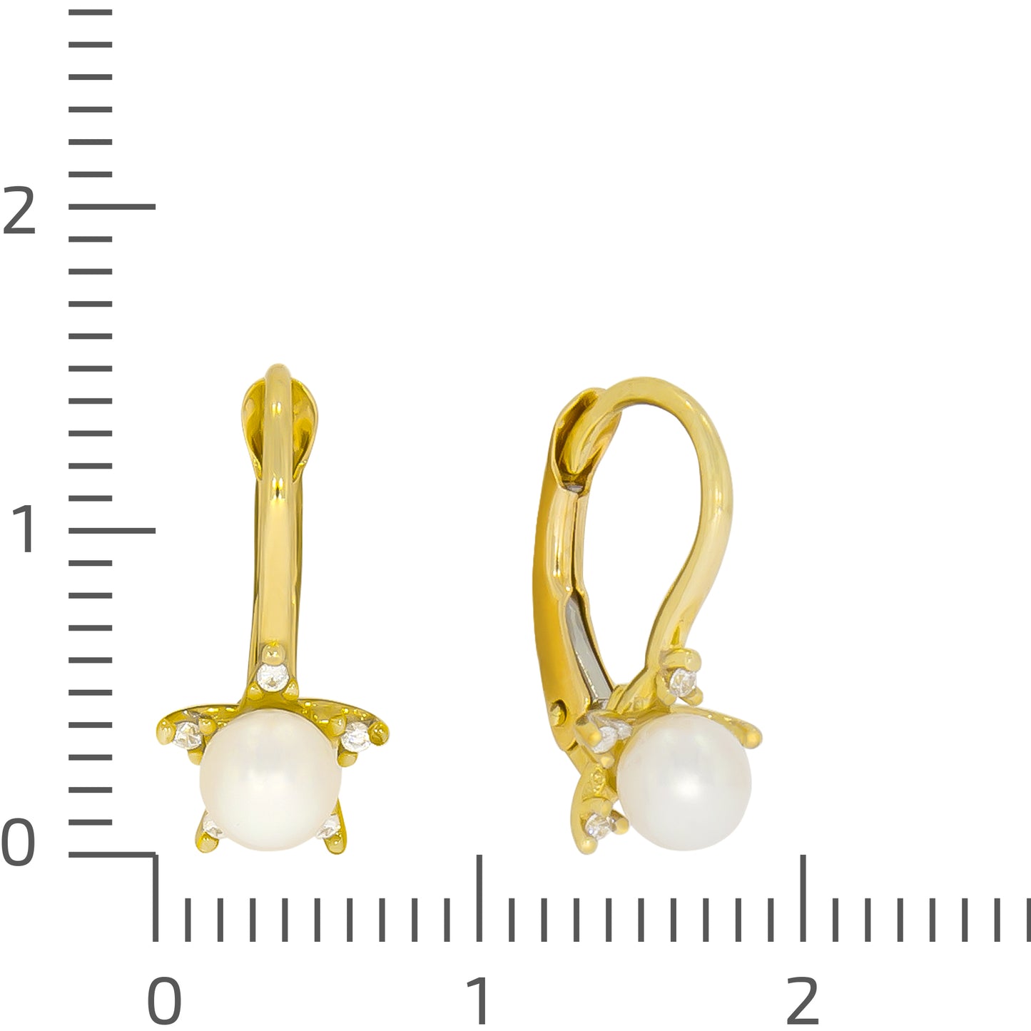 Ohrhänger 375/- Gold rhodiniert (teil) 1,5cm Süßwasserzuchtperle