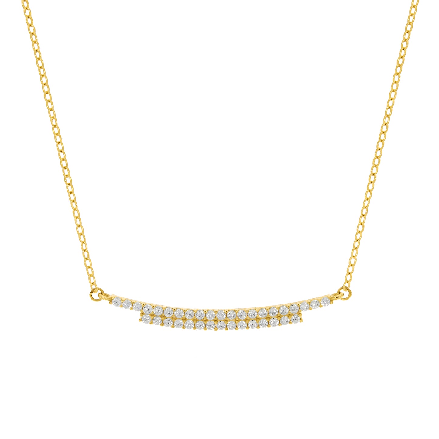 Collier Ankerkette 375/- Gold vergoldet 45cm Zirkonia