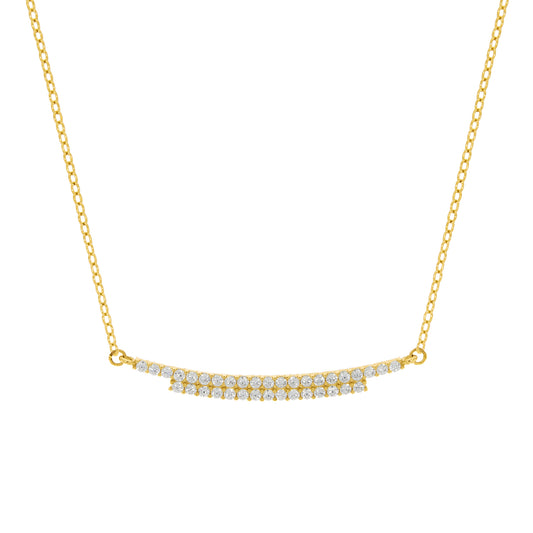 Collier Ankerkette 375/- Gold vergoldet 45cm Zirkonia