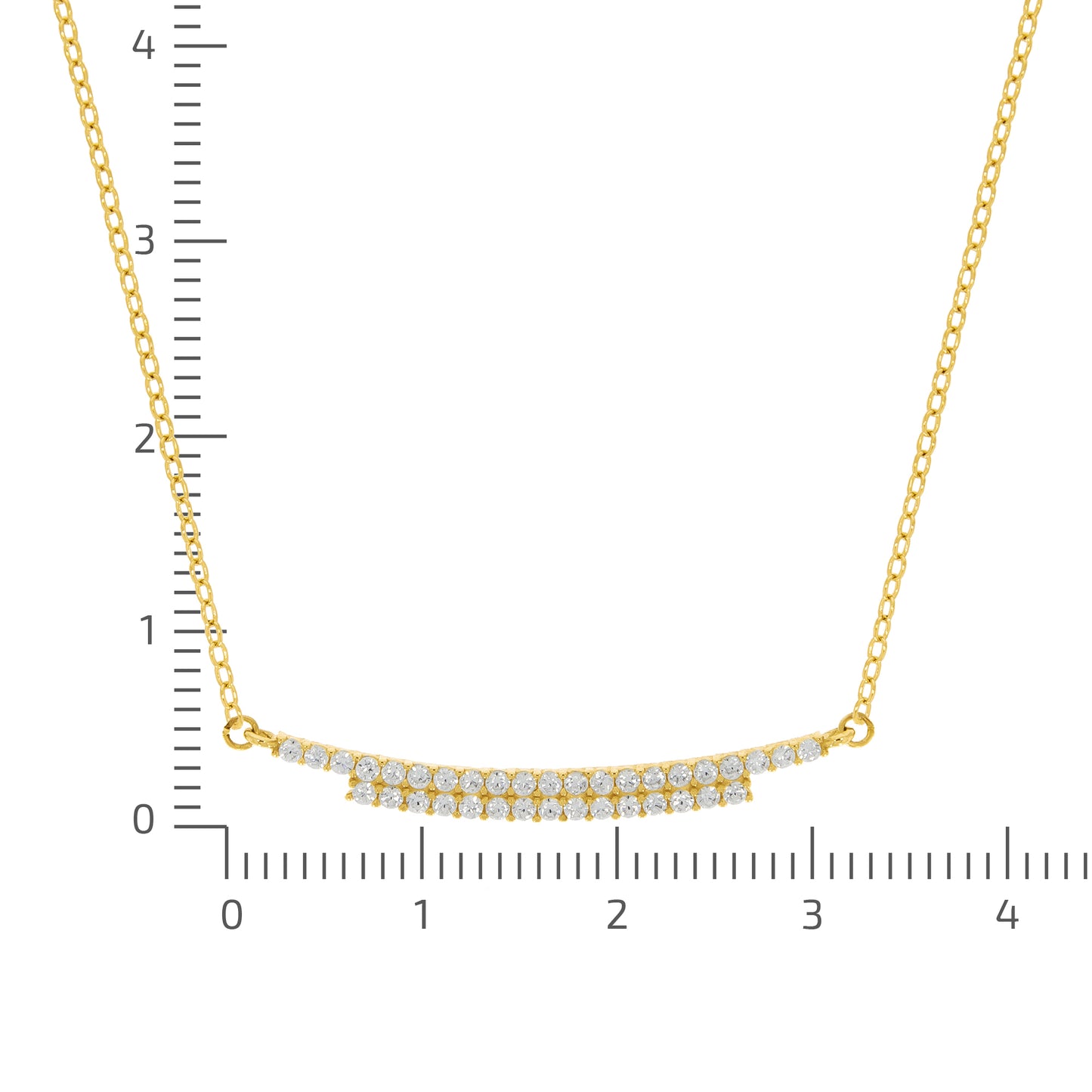 Collier Ankerkette 375/- Gold vergoldet 45cm Zirkonia