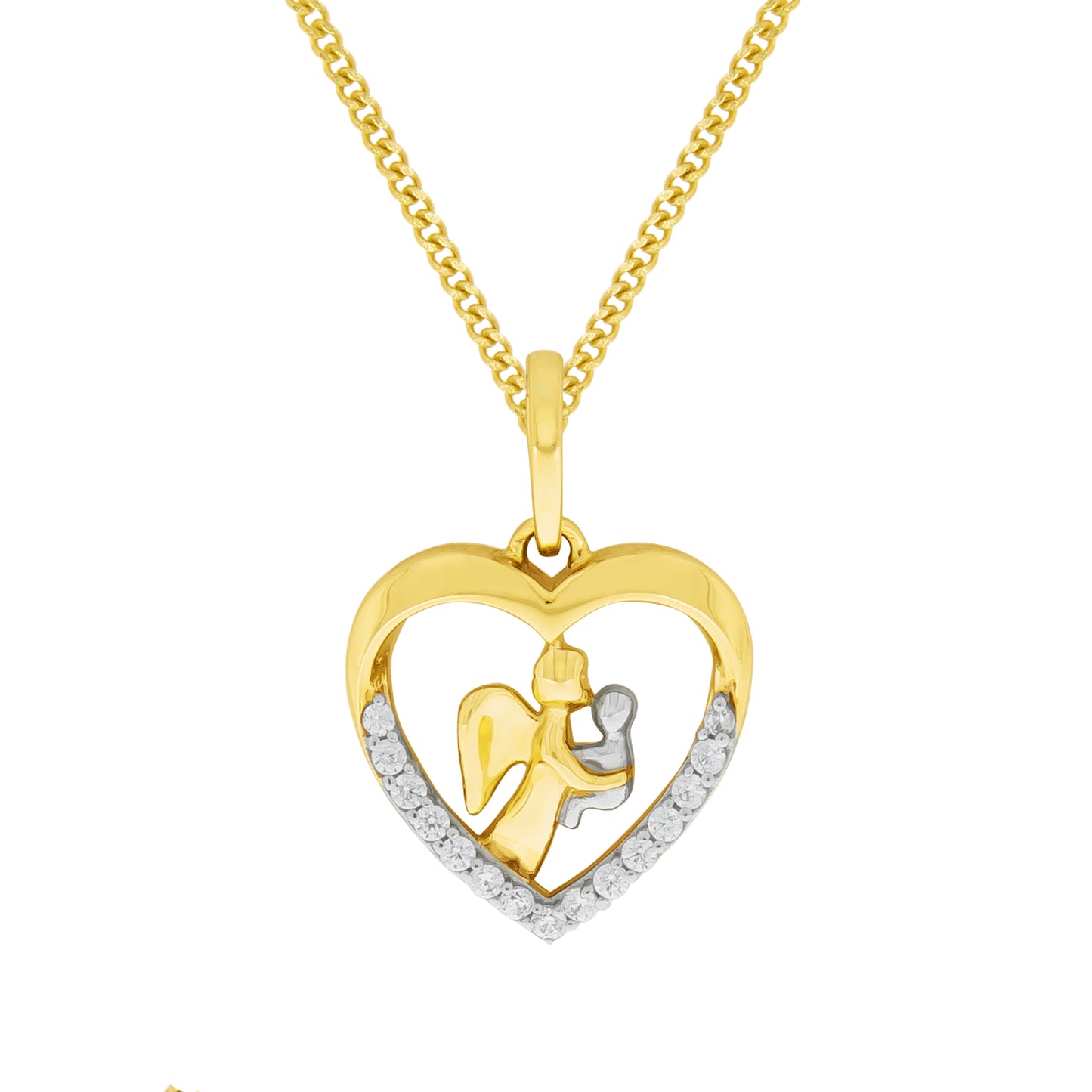 Halskette Panzerkette 333/- Gold rhodiniert (teil) 45,0cm Zirkonia