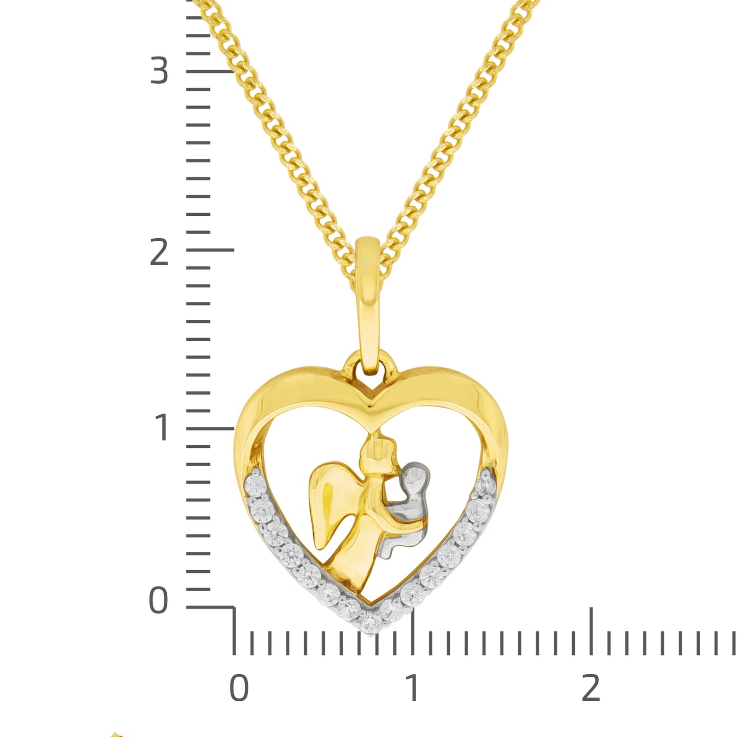 Halskette Panzerkette 333/- Gold rhodiniert (teil) 45,0cm Zirkonia