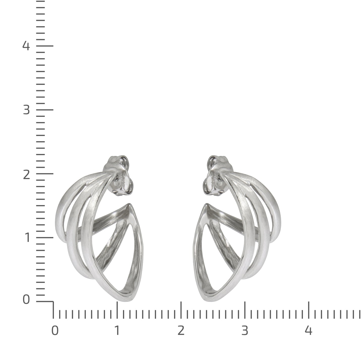 Ohrringe 925/- Sterling Silber rhodiniert 1,9cm ohne