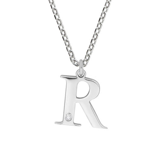 Halskette Flachpanzerkette 925/- Sterling Silber rhodiniert 48,0cm Diamant 0,008ct.