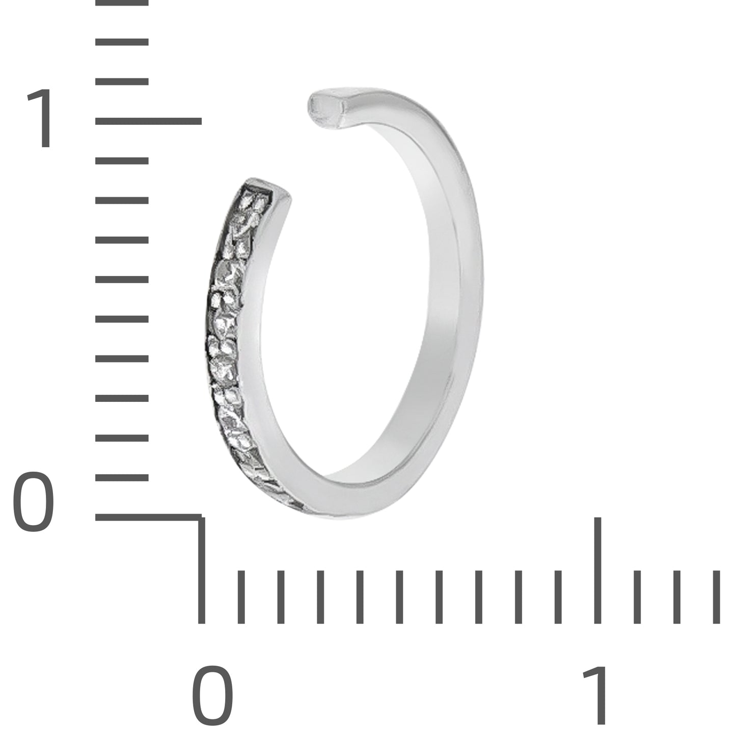 Ohrklemme 925/- Sterling Silber rhodiniert 1,2cm Zirkonia