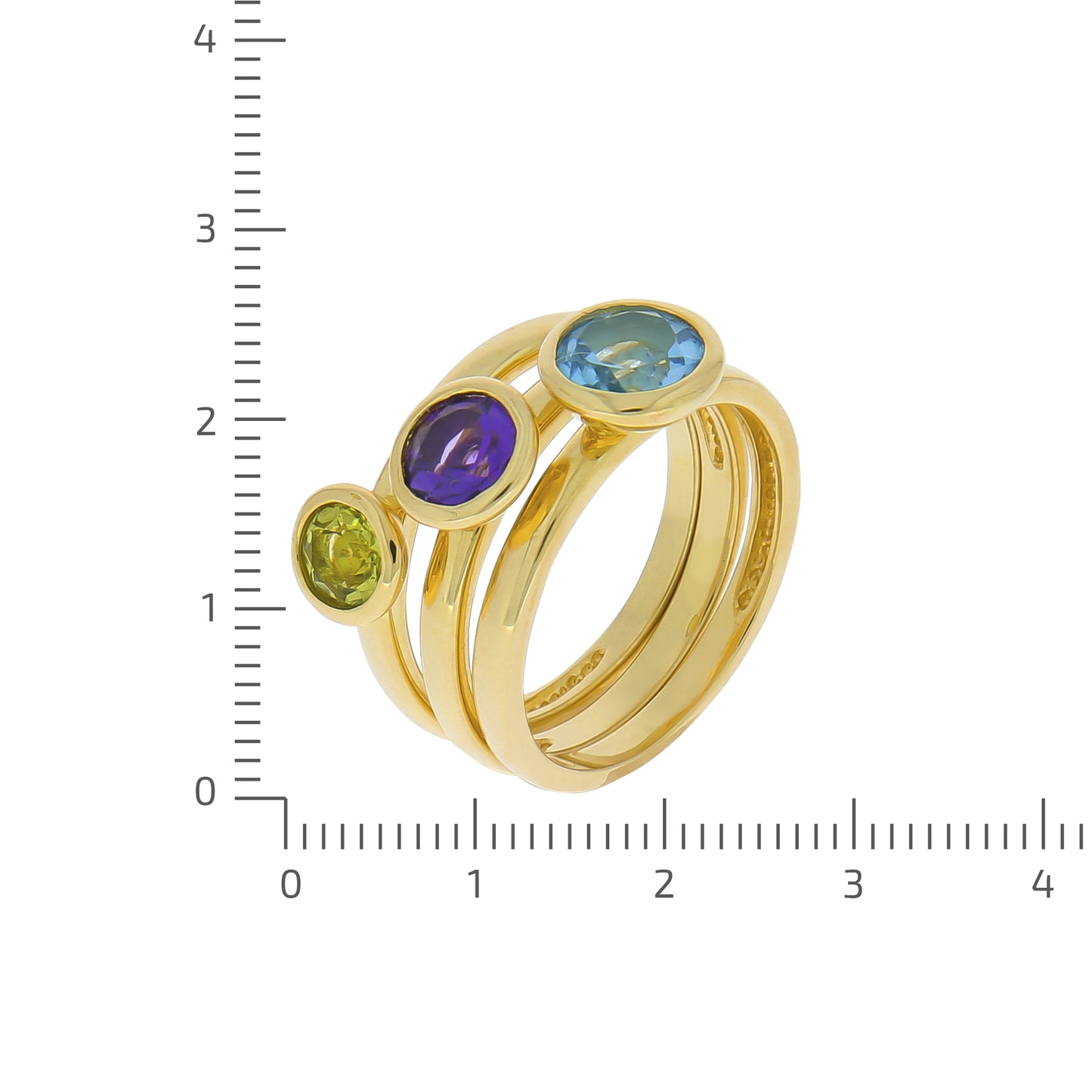 Ring-Set 925/- Sterling Silber vergoldet Blautopas beh. 1,50 ct.