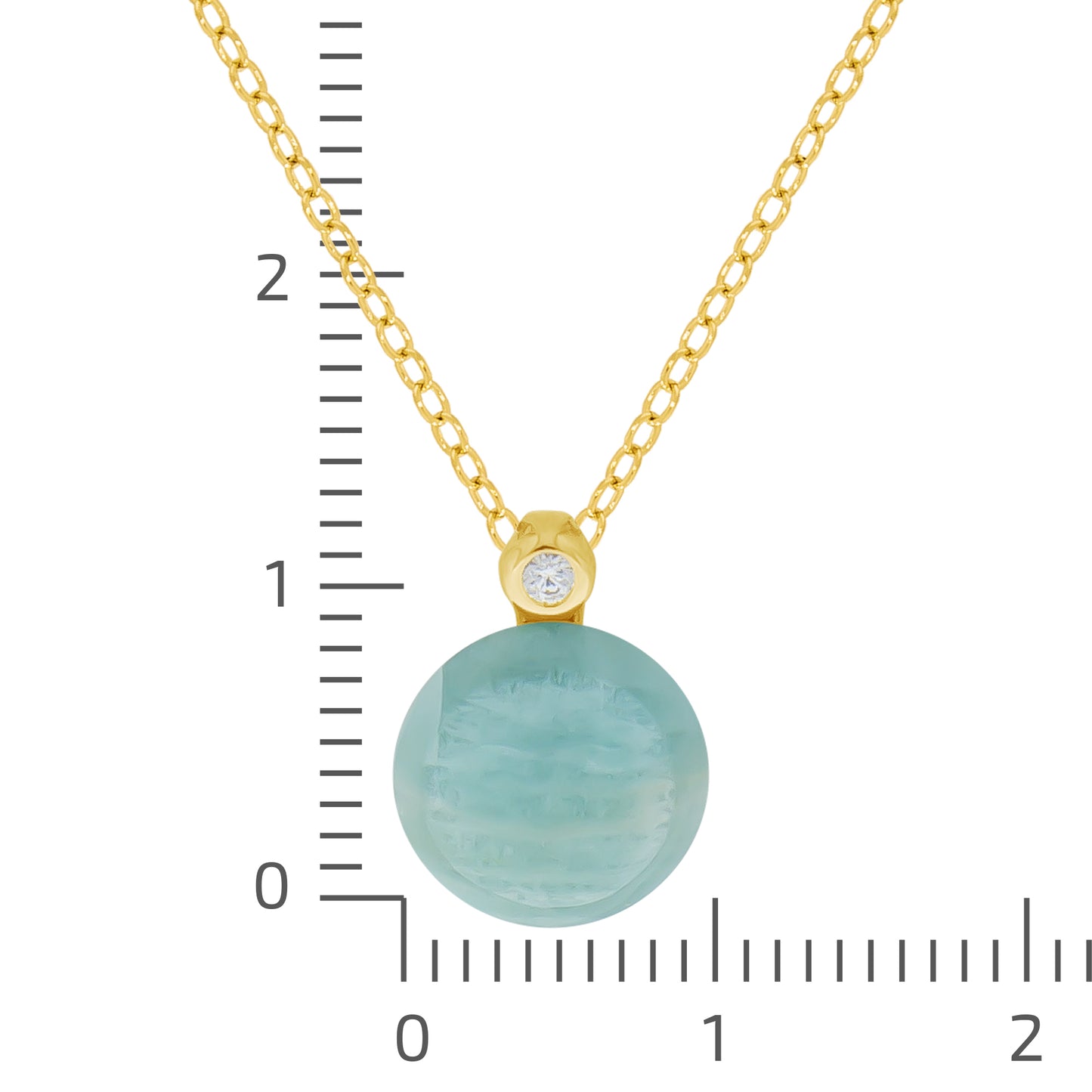 Anhänger mit Kette Ankerkette 925/- Sterling Silber vergoldet 45,0cm Amazonit